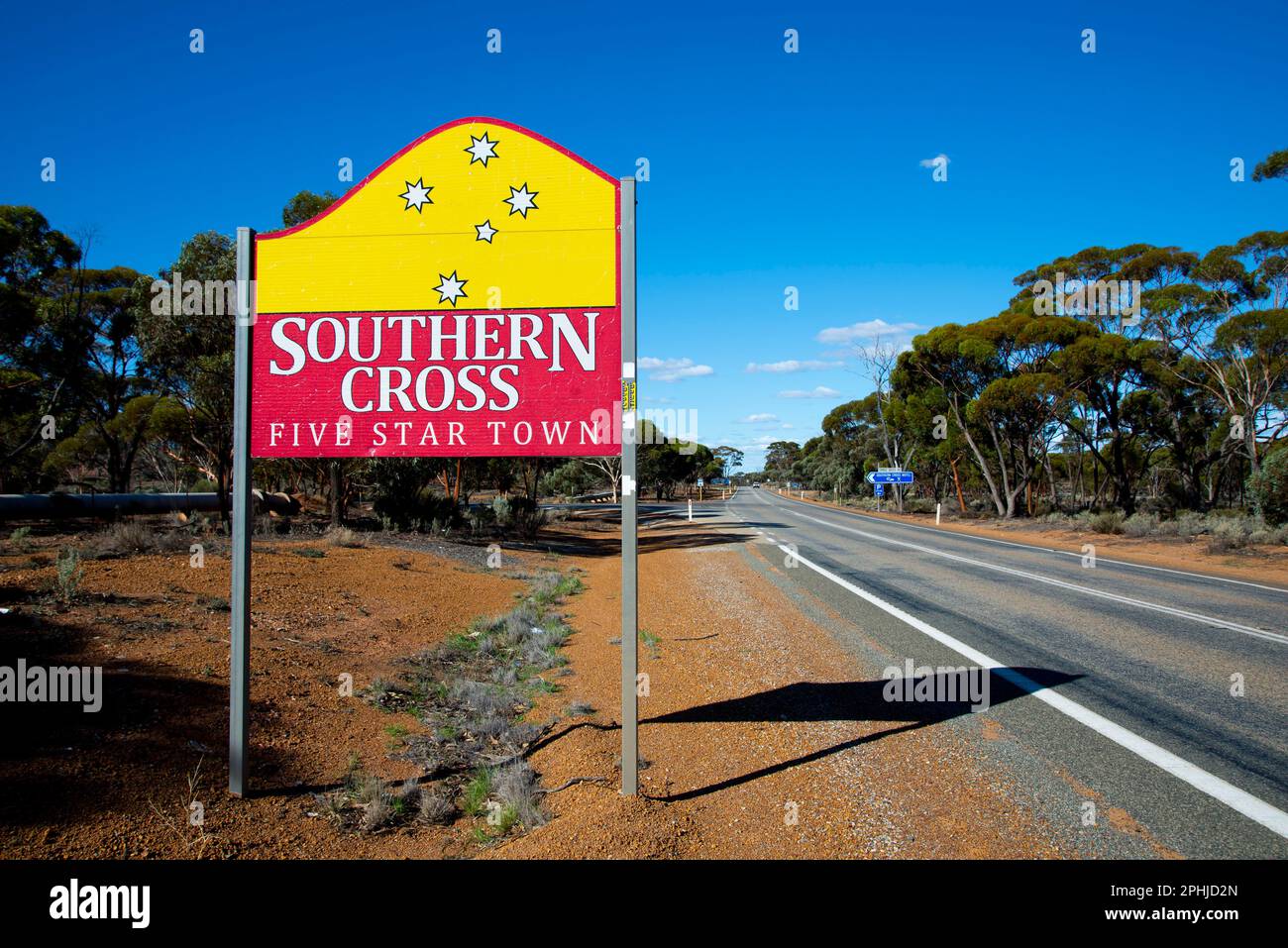 Southern Cross Town Sign Australia Stock Photo Alamy