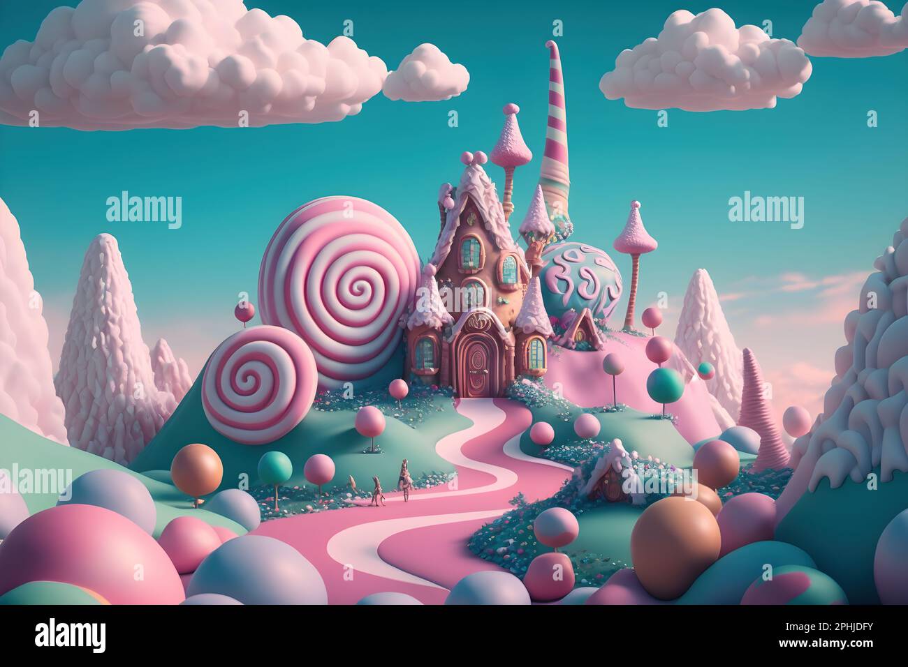 Candy world land ethereal soft fluffy land Stock Photo Alamy