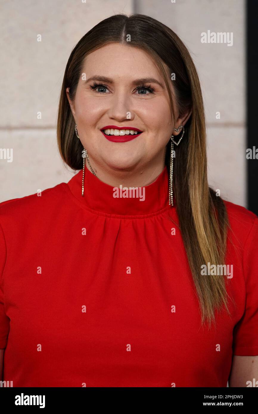 Jillian Bell arrives at the premiere of &ldquo;Murder Mystery 2&rdquo; on Tuesday