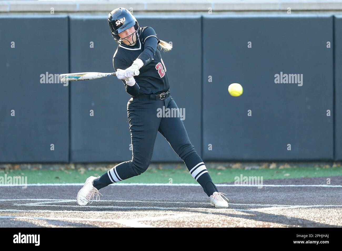 Edmond, OK, USA. 28th Mar, 2023. Southern Nazarene University Crimson Storm pitcher/utility