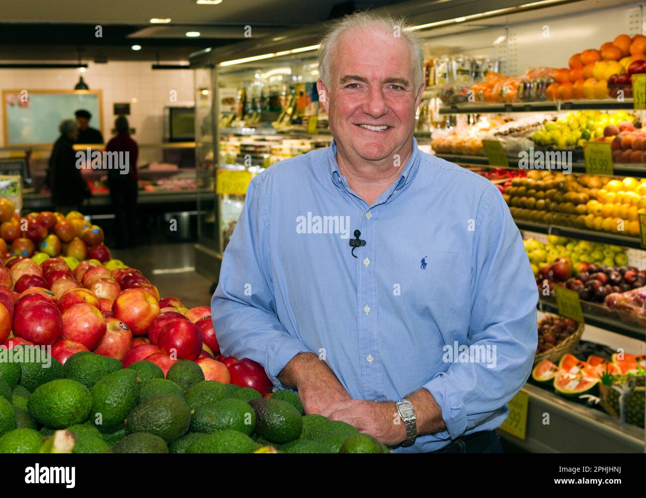 International celebrity chef Rick Stein holds a media conference ahead of his four-show New Zealand theatre tour, Nosh Food Market, Auckland, New Zeal Stock Photo