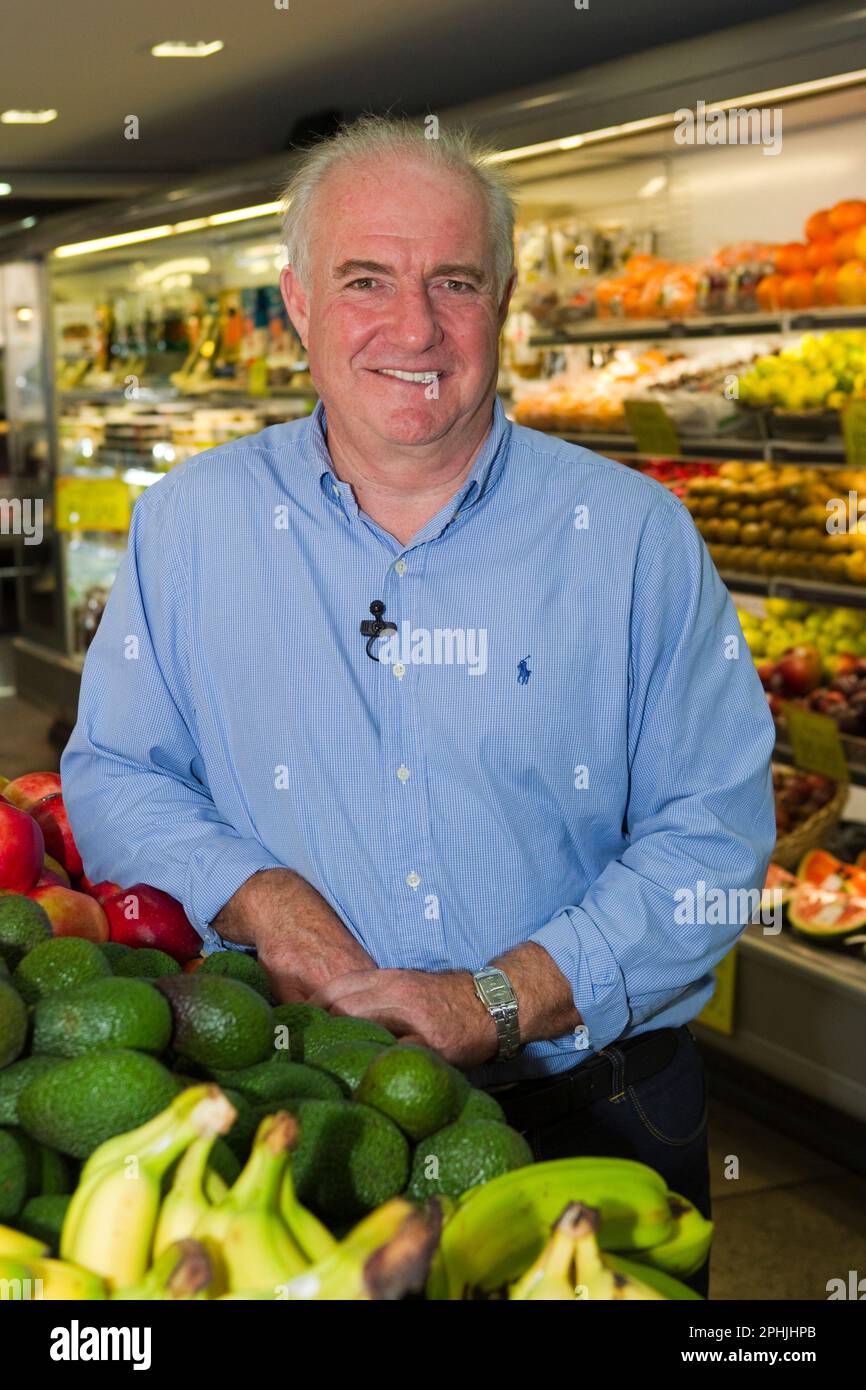 International celebrity chef Rick Stein holds a media conference ahead of his four-show New Zealand theatre tour, Nosh Food Market, Auckland, New Zeal Stock Photo