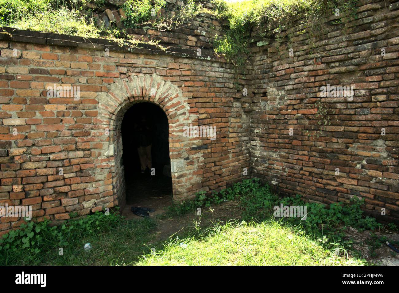 A corner where a chamber thought to be a former storage room is located at the remaining of Surosowan palace, one of the cultural heritage objects from Banten Sultanate period located in area now called Banten Lama (Old Banten) in Serang, Banten, Indonesia. 'The sustainability of cultural heritage is strongly linked to the effective participation of local communities in the conservation and management of these resources,' according to a team of scientists led by Sunday Oladipo Oladeji in their research article published on Sage Journals on October 28, 2022. Stock Photo