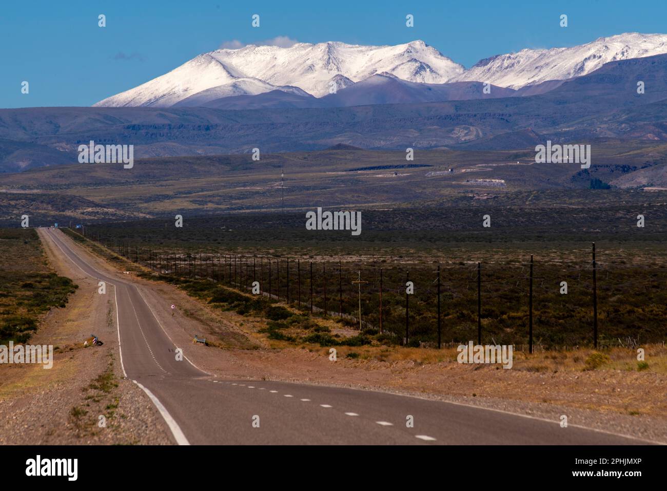 Snow on the Andes Mountains as seen from the Ruta 40 near El Sosneado