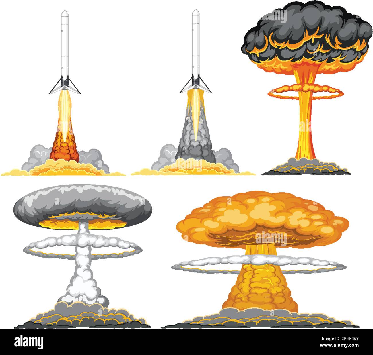 The Atomic Bomb Mushroom Cloud illustration Stock Vector Image & Art