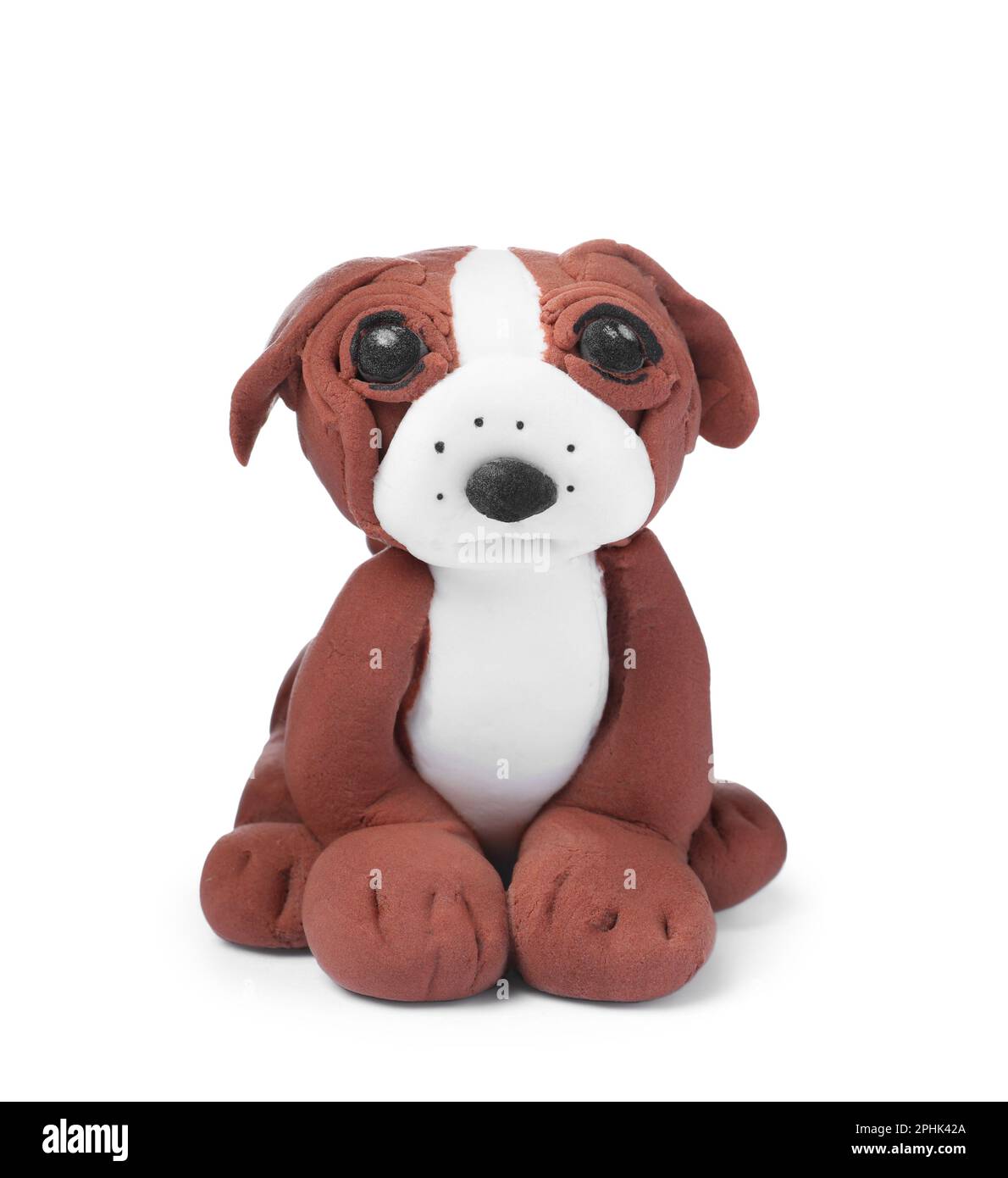 Small dog made from play dough on white background Stock Photo Alamy