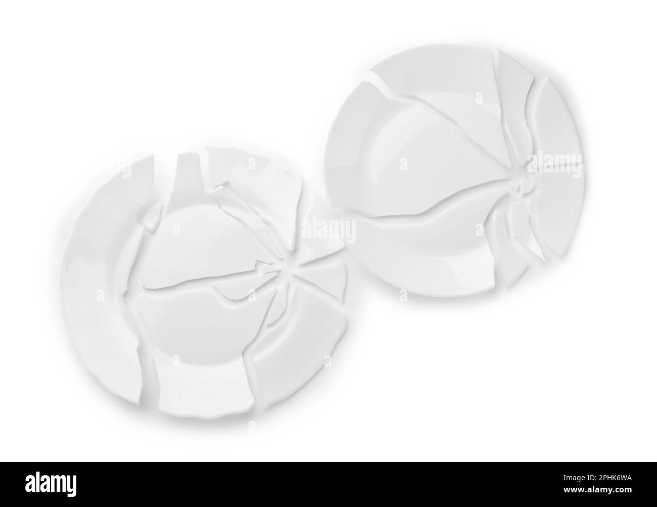 Broken clean white plate Cut Out Stock Images & Pictures - Alamy