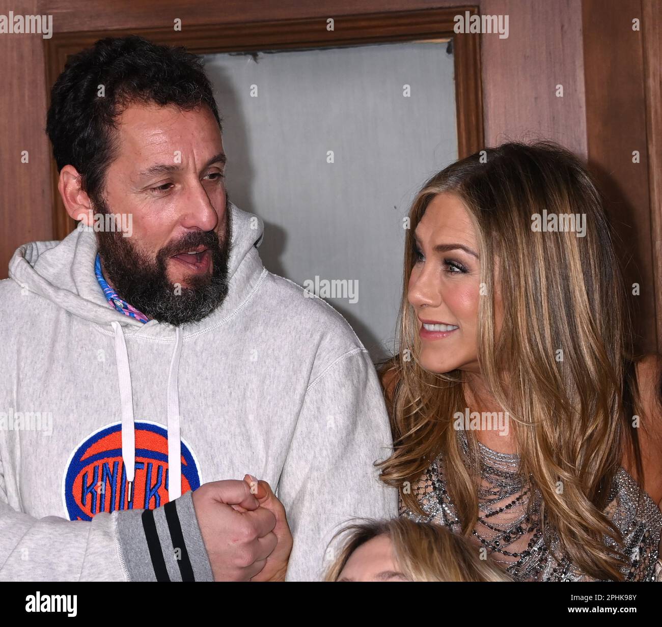 Westwood, CA. March 28, 2023, Adam Sandler and Jennifer Aniston