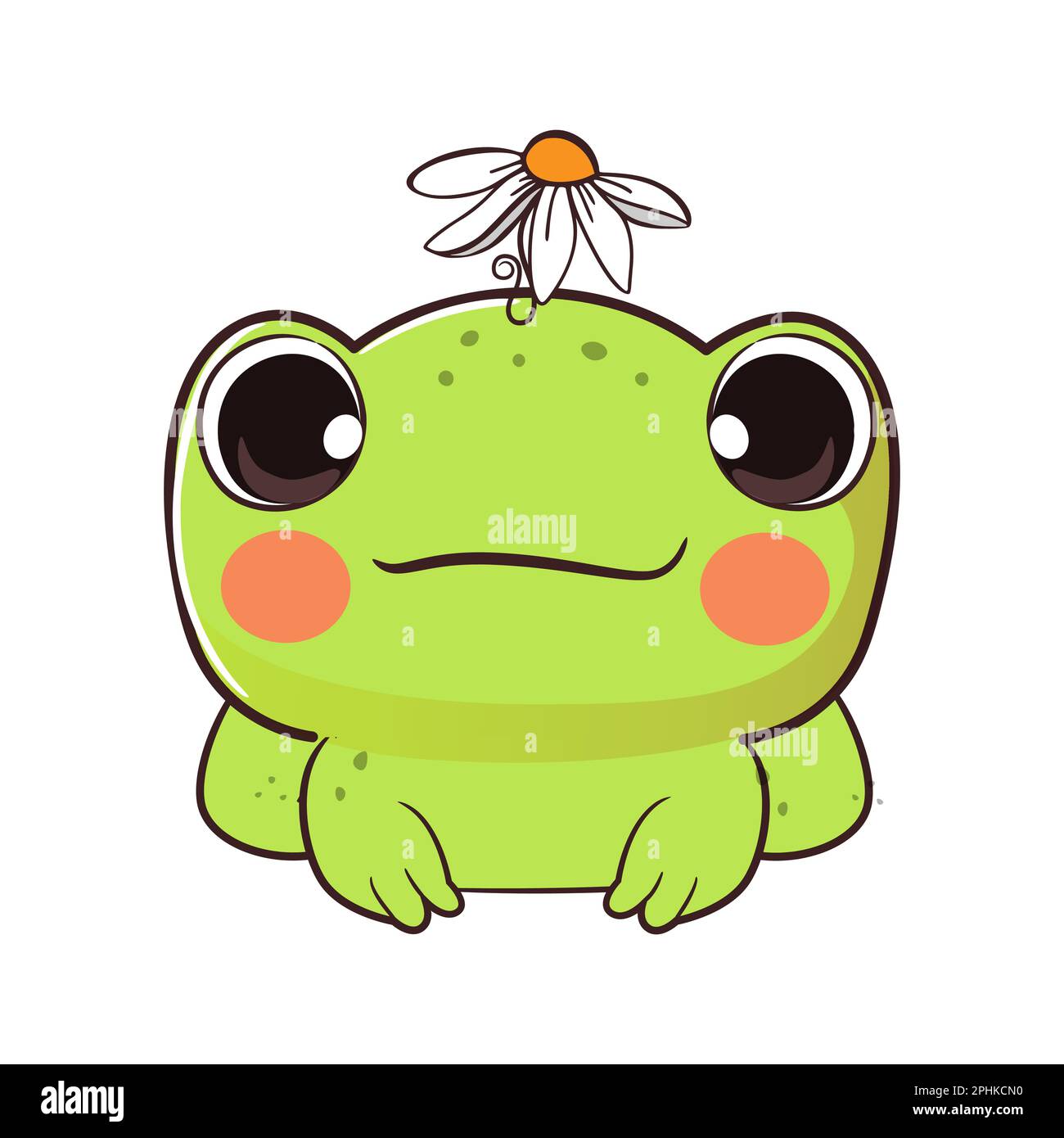 Cute baby frog in cartoon style. Vector Stock Vector Image & Art