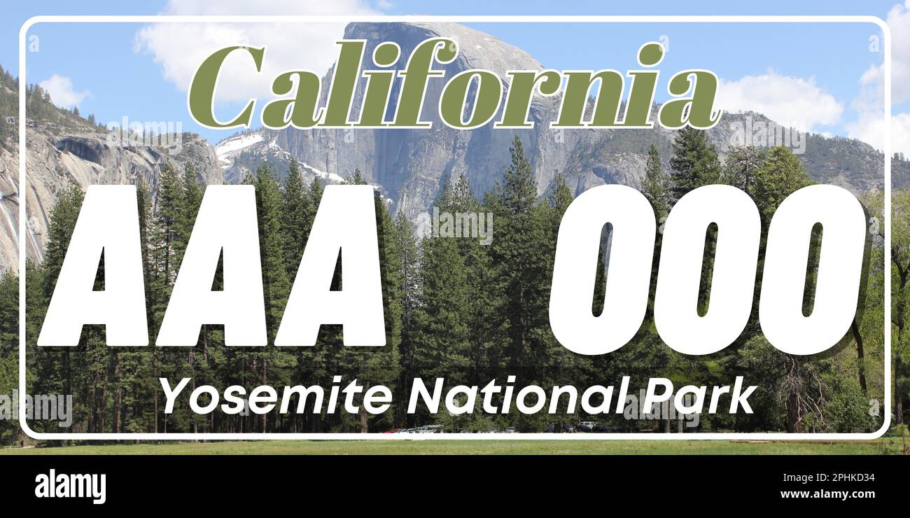 Vehicle license plates marking in California in United States of America, Car plates. Vehicle