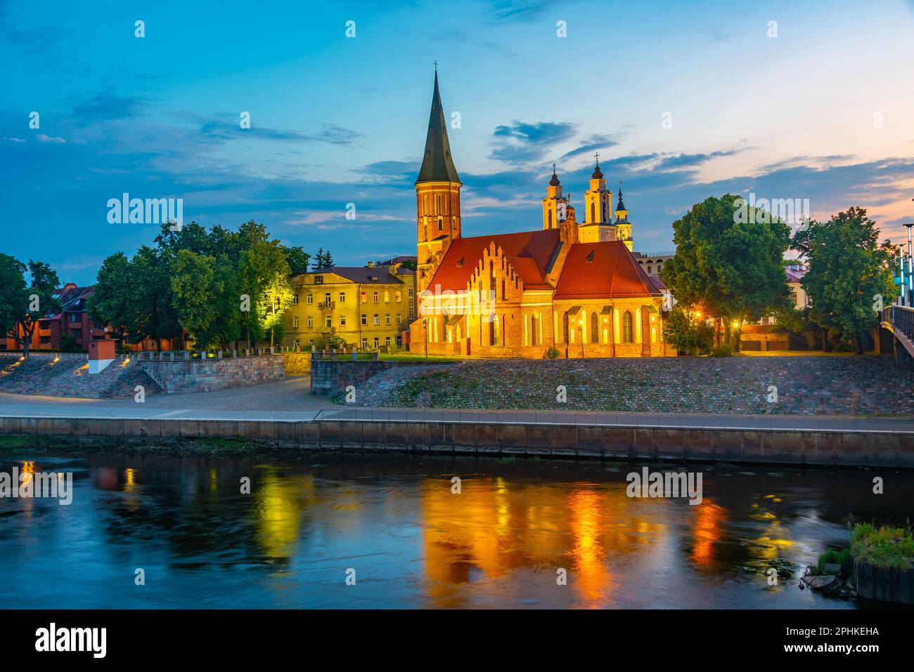 Sunrise view of Church of Vytautas the Great at Kaunas, Lithuania Stock ...