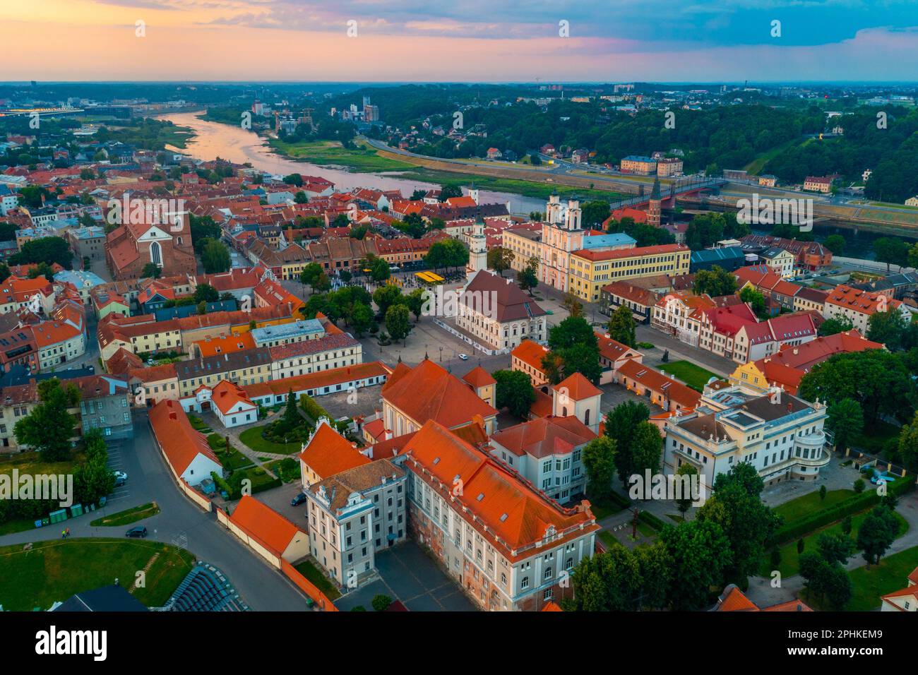 Aerial view kaunas city center hi-res stock photography and images - Alamy