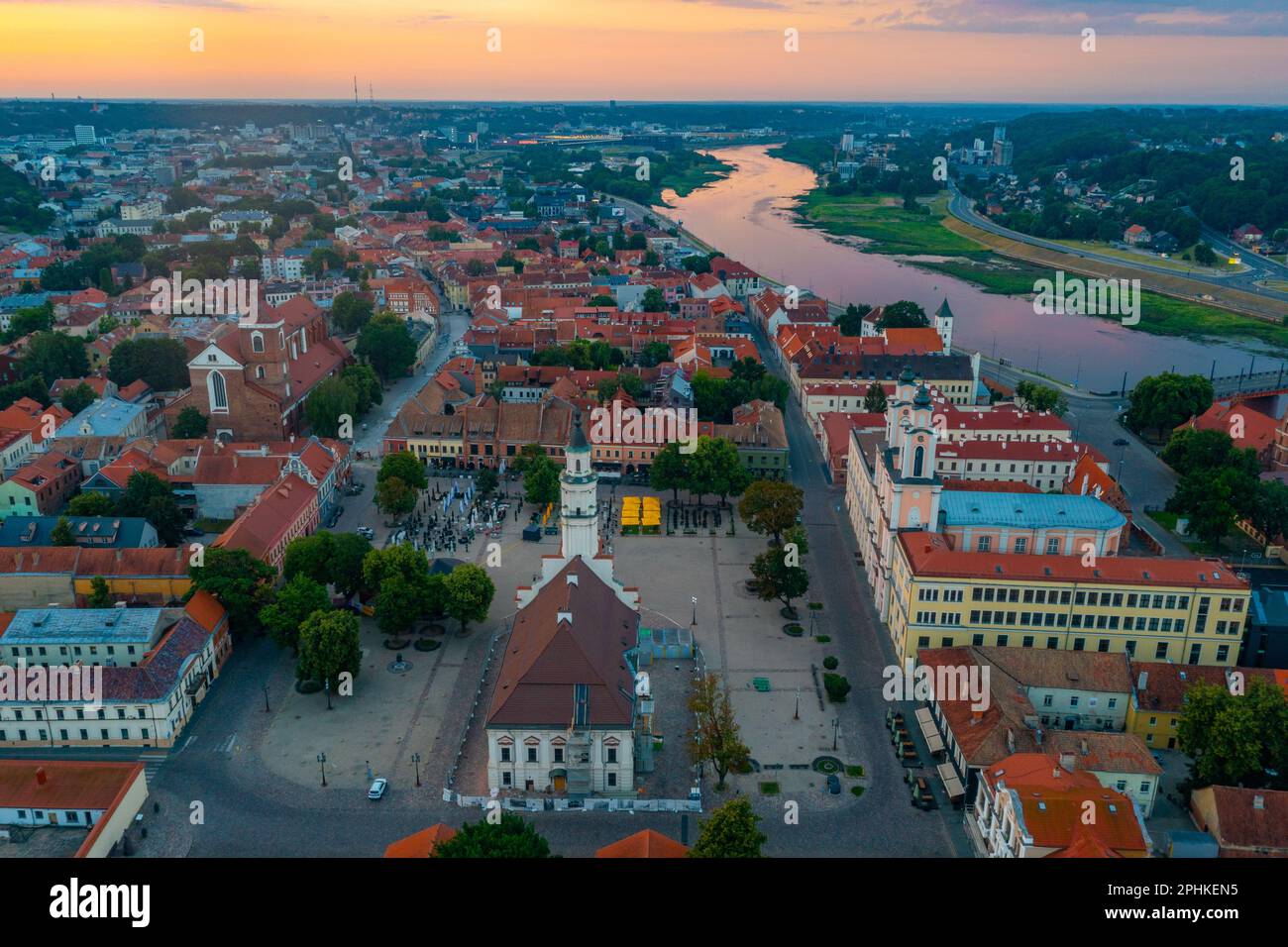 Aerial view kaunas city center hi-res stock photography and images - Alamy