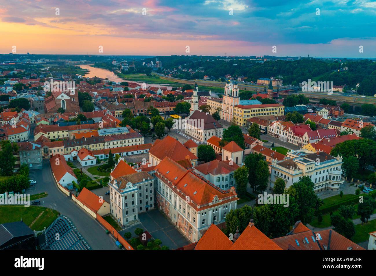 Aerial view kaunas city center hi-res stock photography and images - Alamy