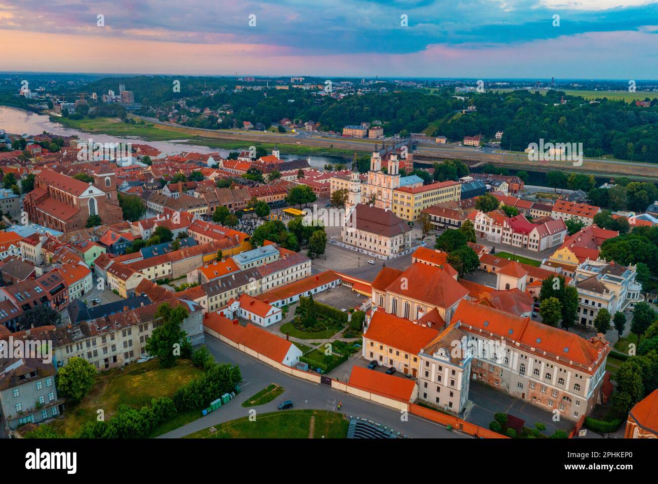 Aerial view kaunas city center hi-res stock photography and images - Alamy