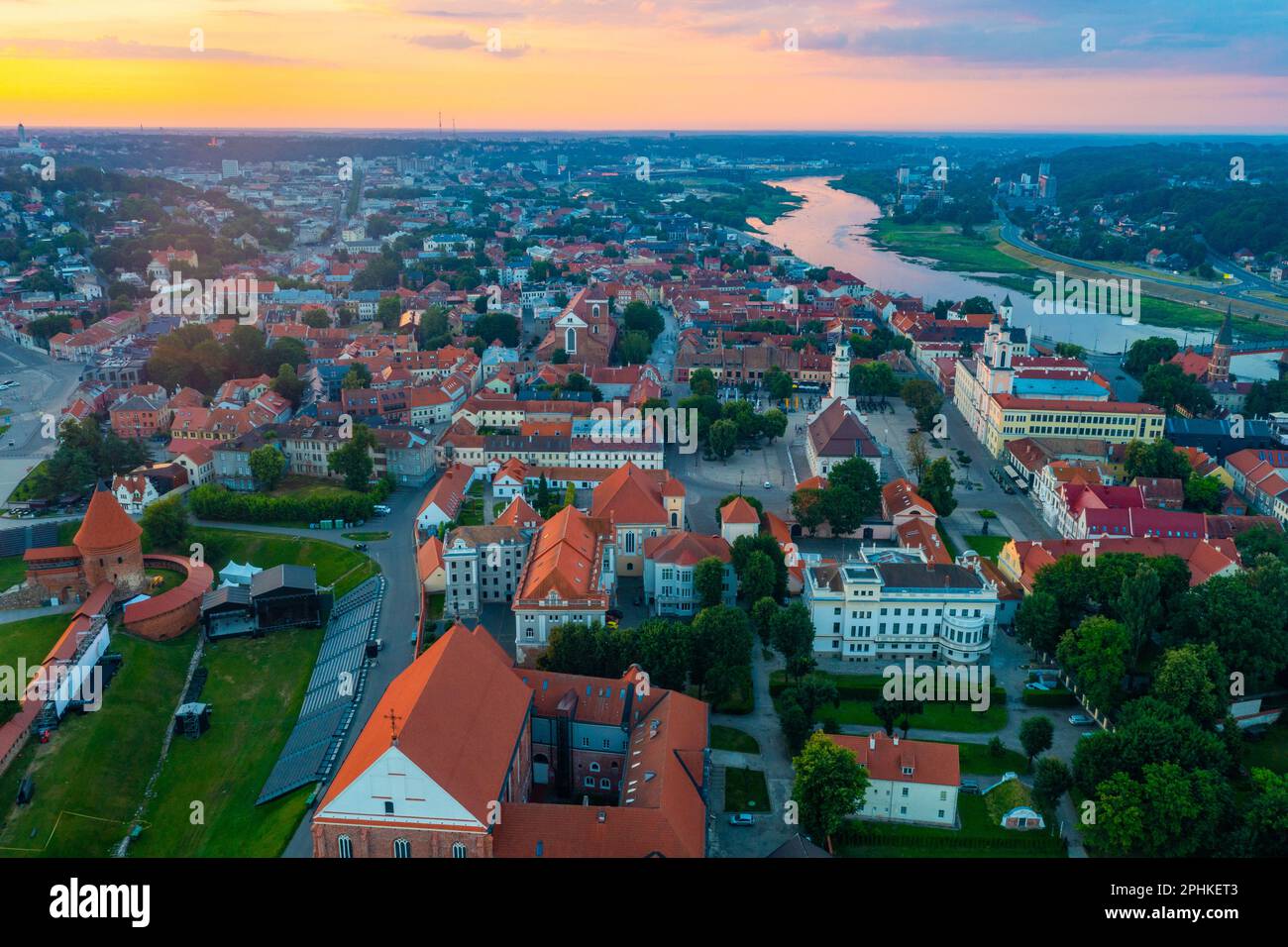 Aerial view kaunas city center hi-res stock photography and images - Alamy