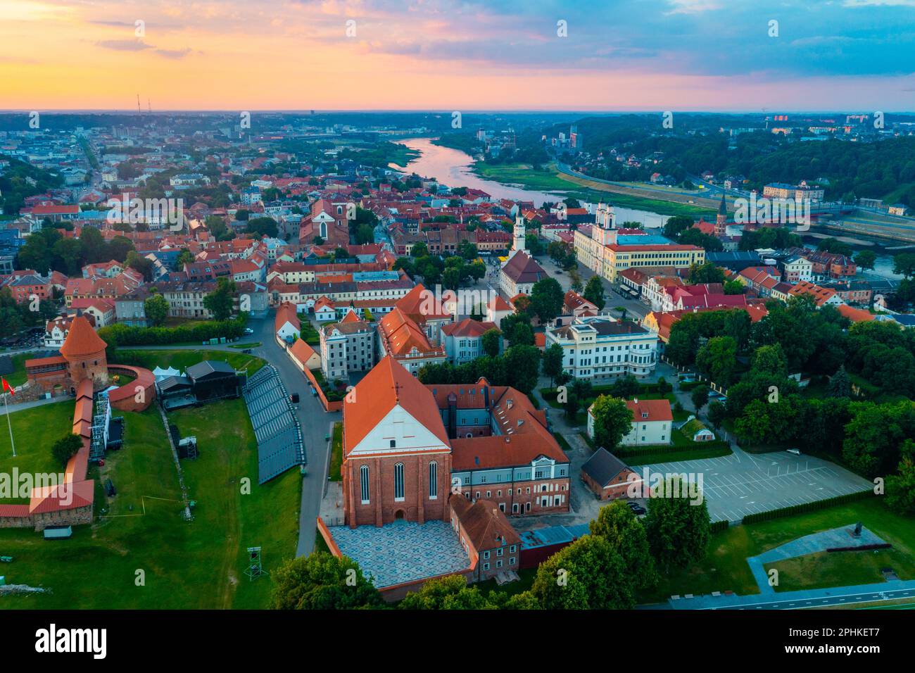Aerial view kaunas city center hi-res stock photography and images - Alamy
