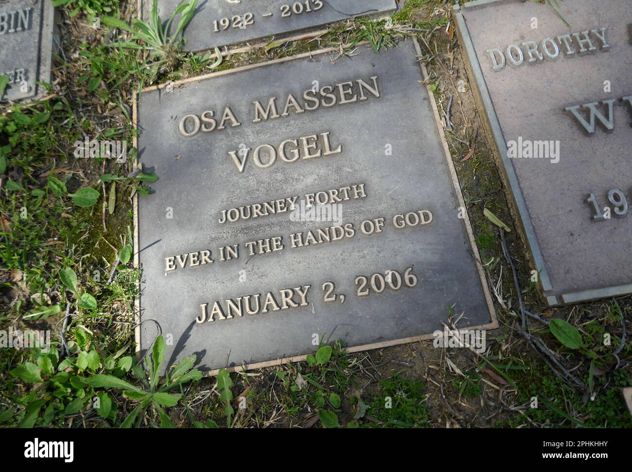 Los Angeles, California, USA 26th March 2023 Actress Osa Massen's Grave at Pierce Brothers Westwood Village Memorial Park Cemetery on March 26, 2023 in Los Angeles, California, USA. Photo by Barry King/Alamy Stock Photo Stock Photo