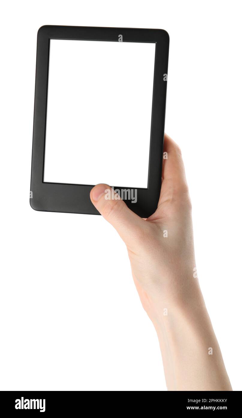 Woman electronic reader Cut Out Stock Images & Pictures - Alamy