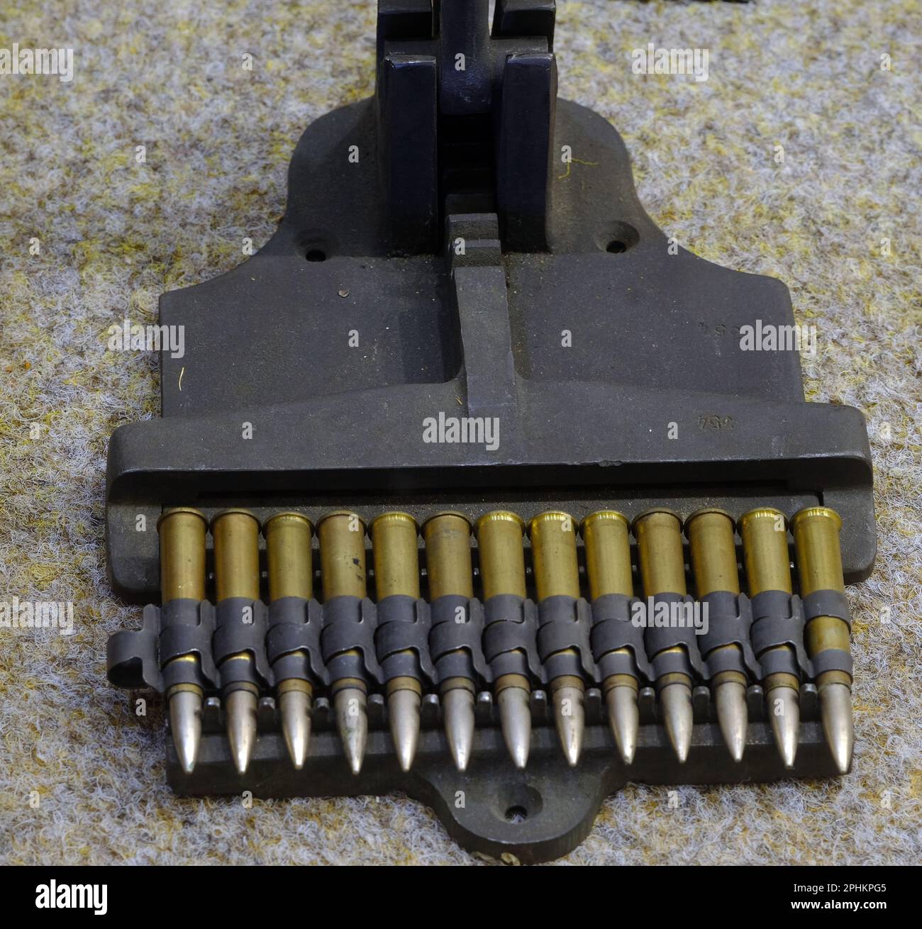 World war two aircraft machine gun ammunition. Stock Photo