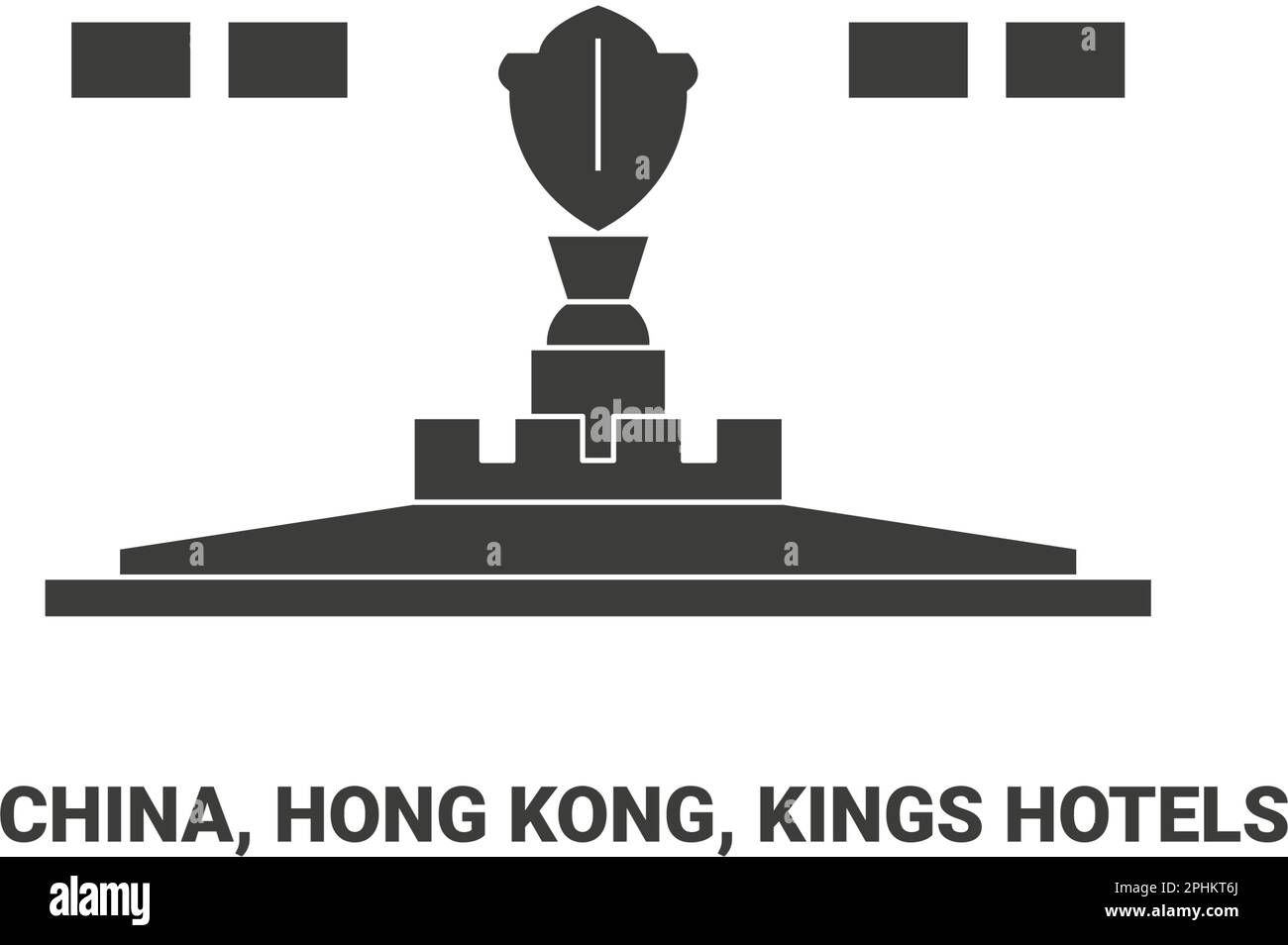 China, Hong Kong, Kings Hotels travel landmark vector illustration Stock Vector