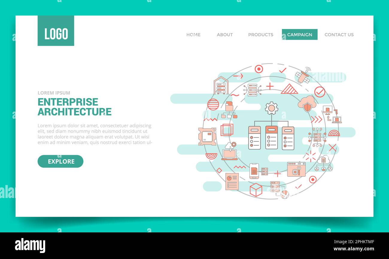 enterprise architecture concept with circle icon for website template