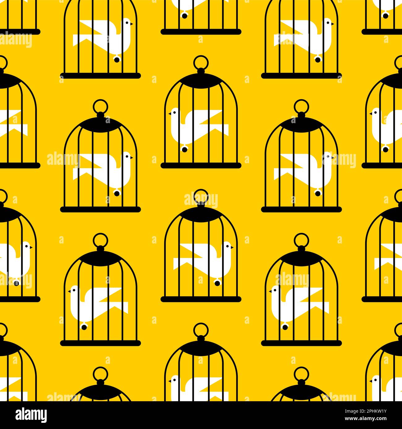 Pigeon in cage pattern seamless. Bird in cage background. Concept of ...