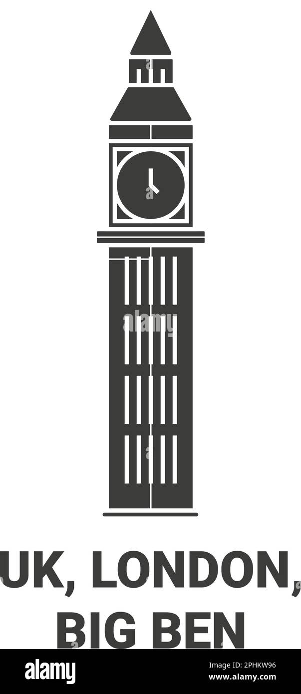 England, London, Big Ben travel landmark vector illustration Stock Vector
