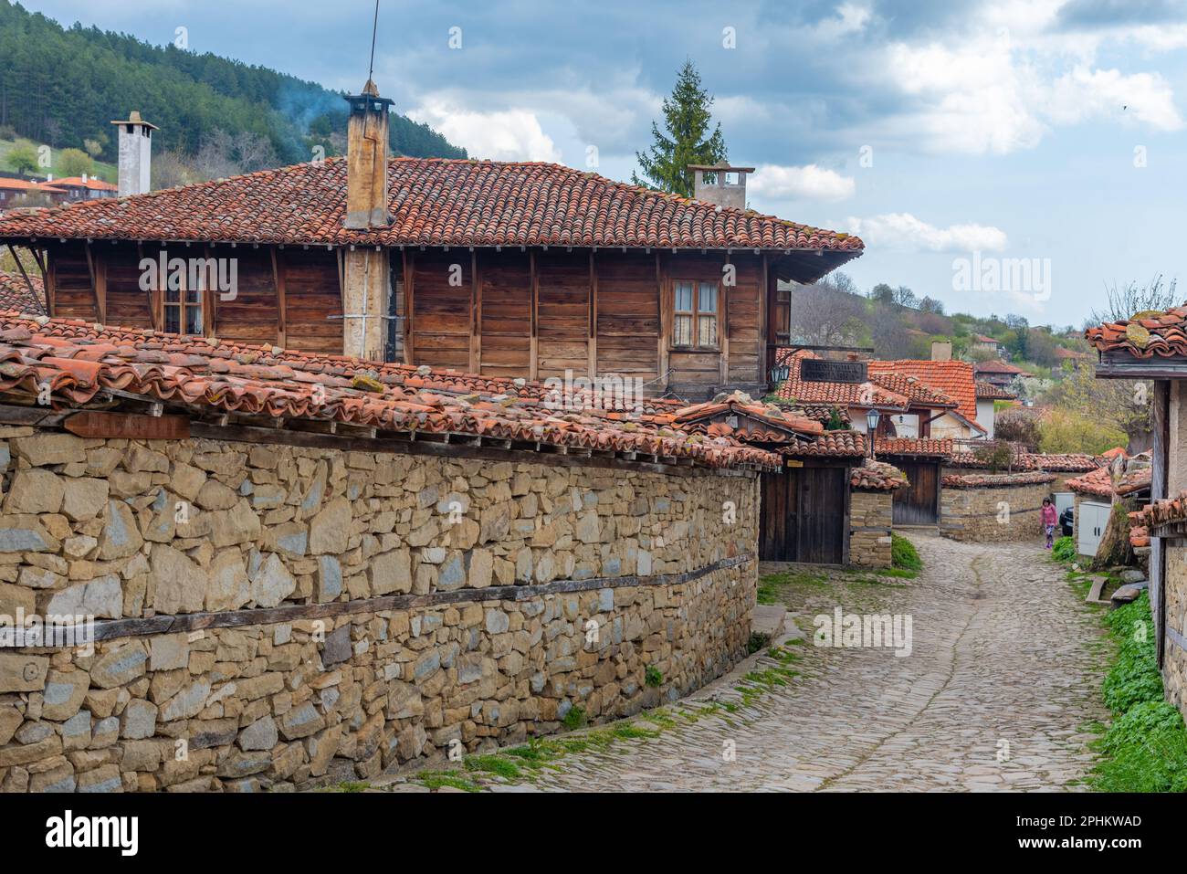 Traditional old houses in Bulgarian village Zheravna Stock Photo - Alamy