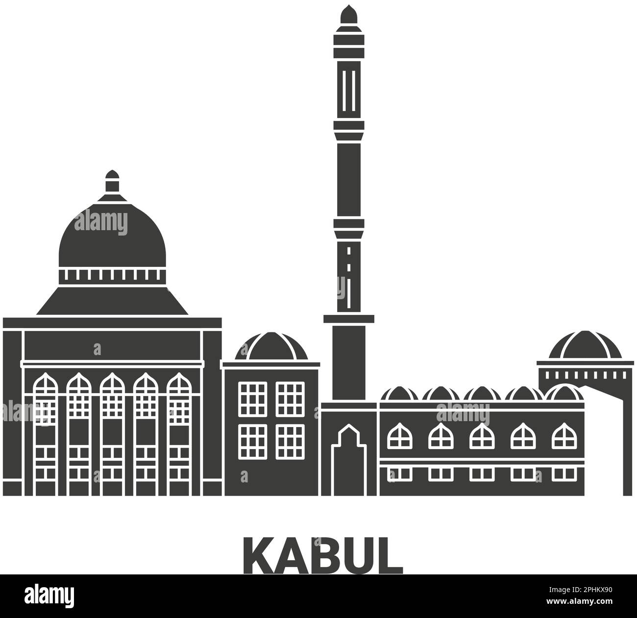 Afghanistan, Kabul travel landmark vector illustration Stock Vector