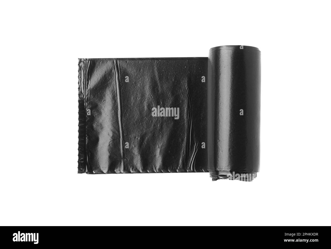 Garbage Bag Roll Isolated. Trash Package, New Rolled Plastic Bin Bags