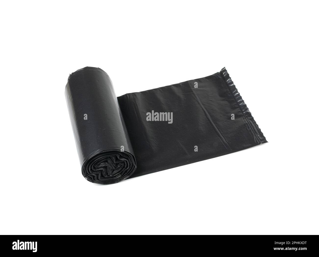 Garbage Bag Roll Isolated. Trash Package, New Rolled Plastic Bin Bags