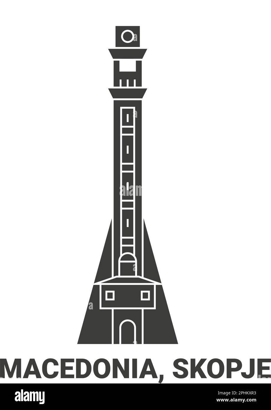 Macedonia, Skopje travel landmark vector illustration Stock Vector
