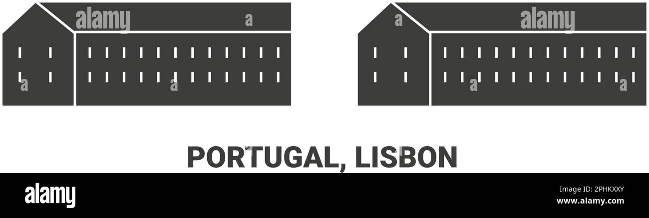 Portugal, Lisbon travel landmark vector illustration Stock Vector