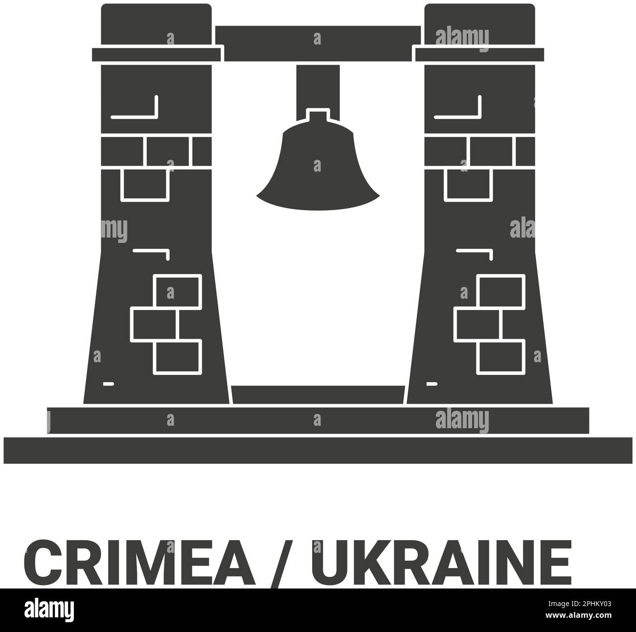 Russia, Crimea, Ukraine travel landmark vector illustration Stock Vector