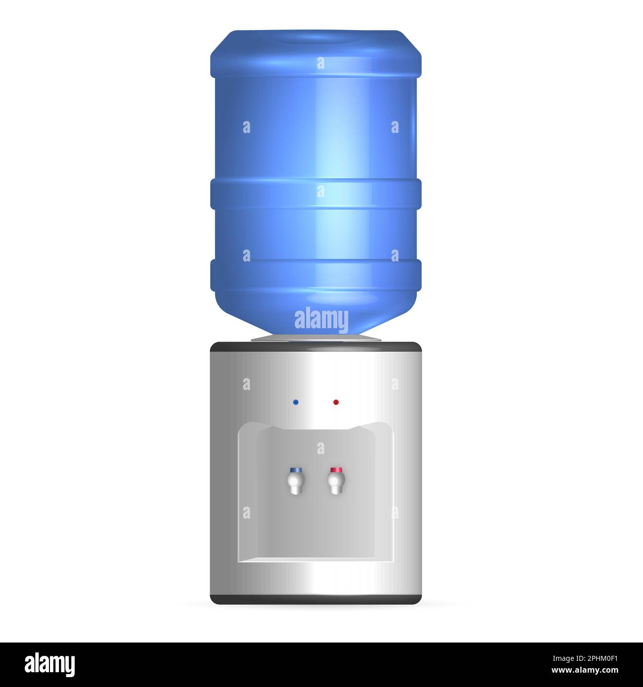 Water cooler with bottle isolated on white background. 3D vector