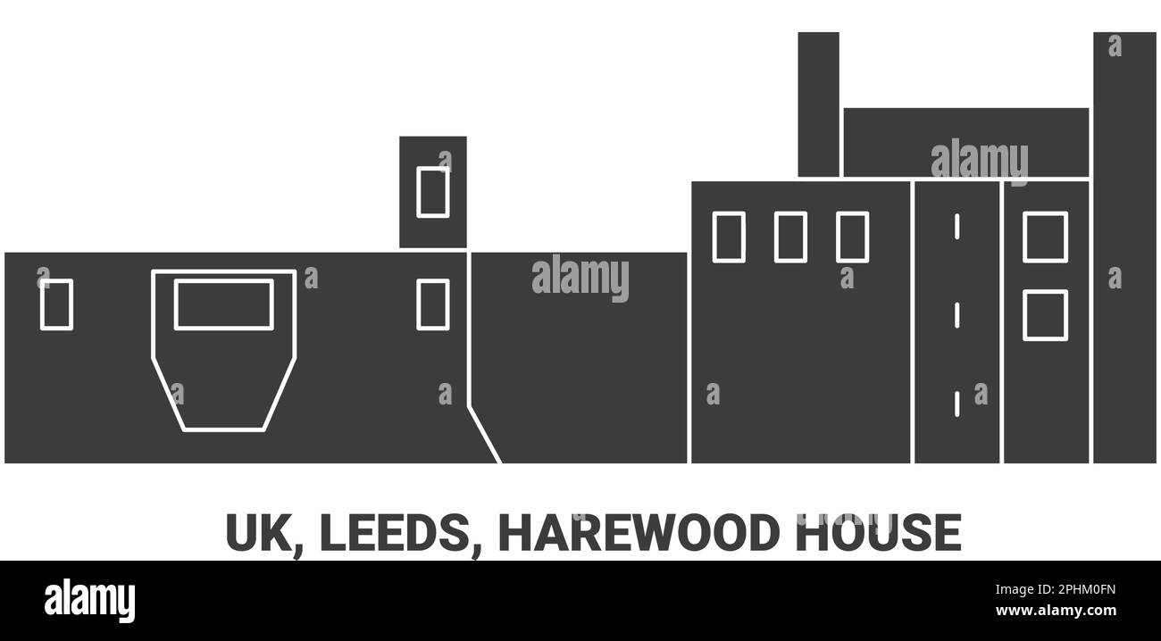 England, Leeds, Harewood House, travel landmark vector illustration Stock Vector