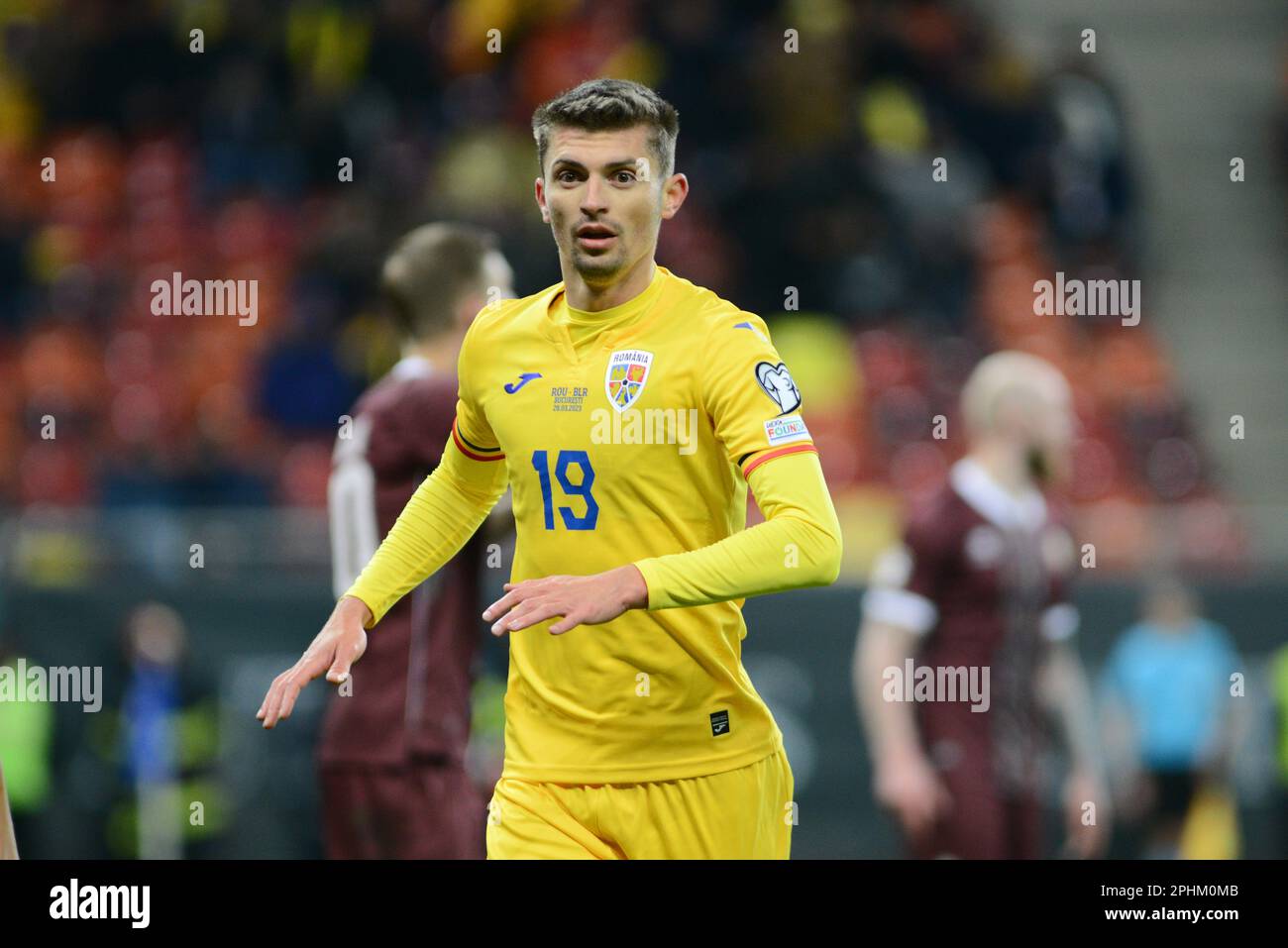 Florin Tanase #19 during Euro 2024 qualification game Romania vs Belarus played on 28.03.2022, Bucharest , Cristi Stavri Stock Photo