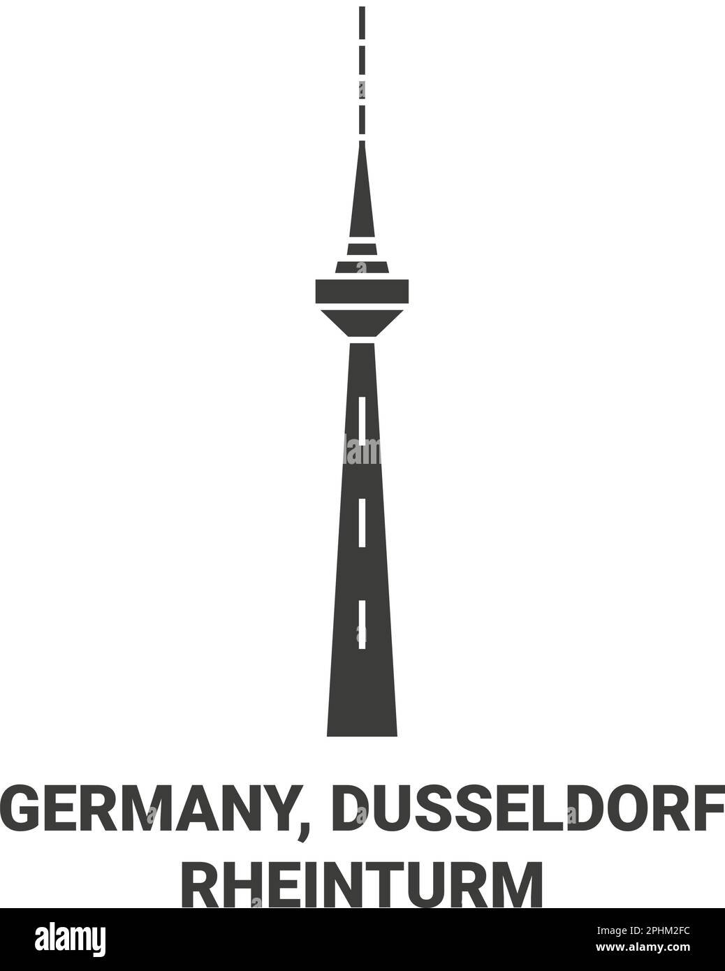 Germany, Dusseldorfrheinturm travel landmark vector illustration Stock Vector