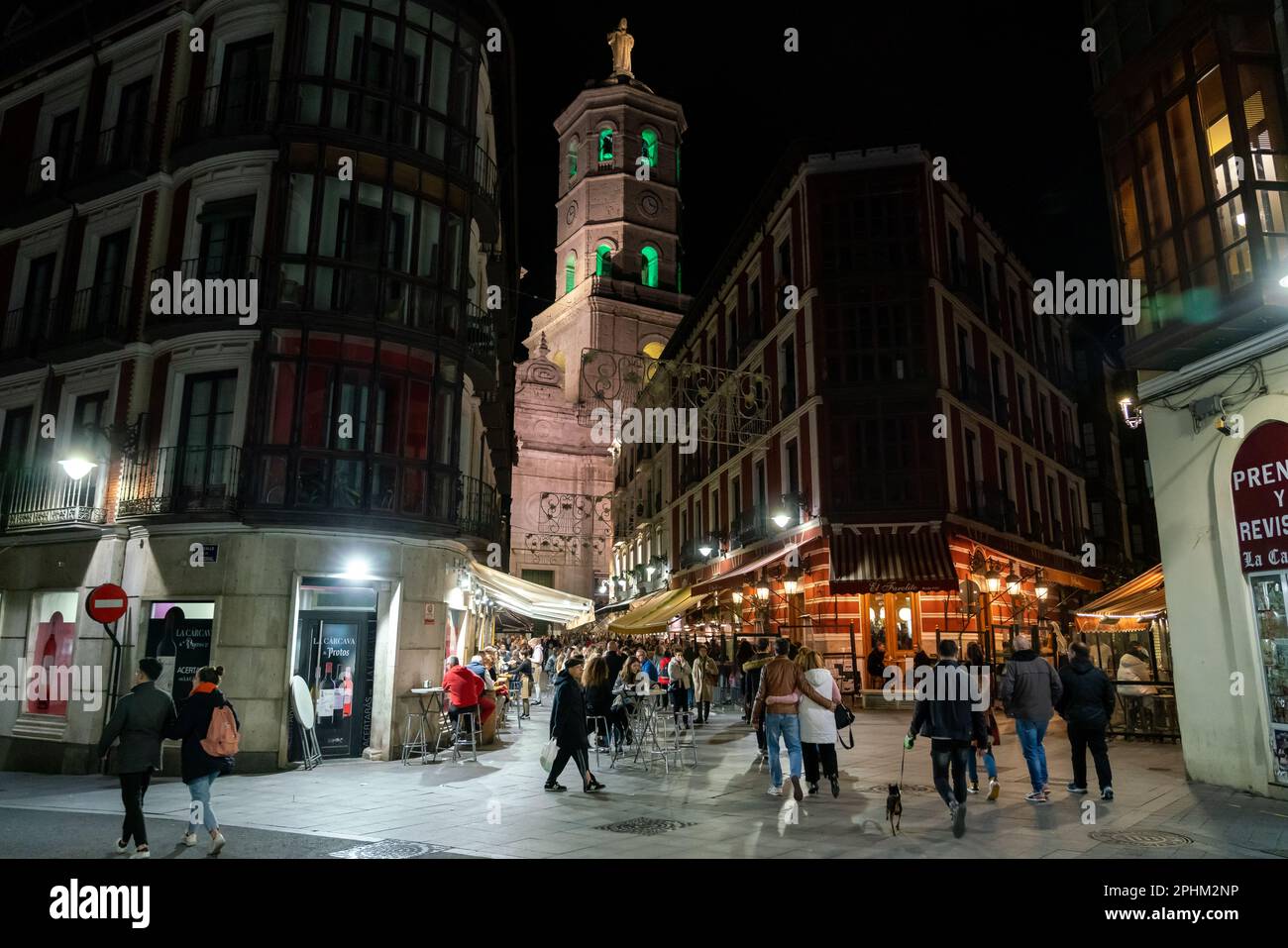 Valladolid, Spain November 12 2022 Streets of Valladolid at night