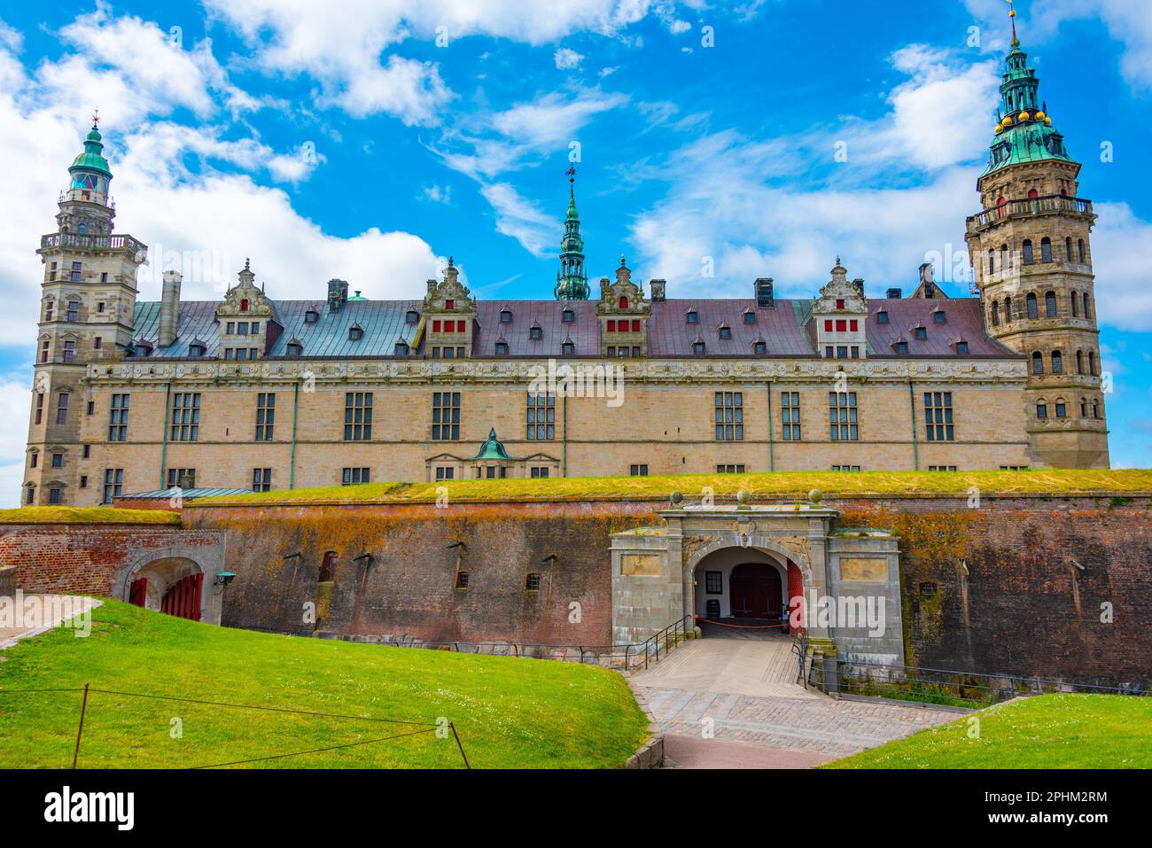 View of the Kronborg castle at Helsingor, Denmark. Stock Photo