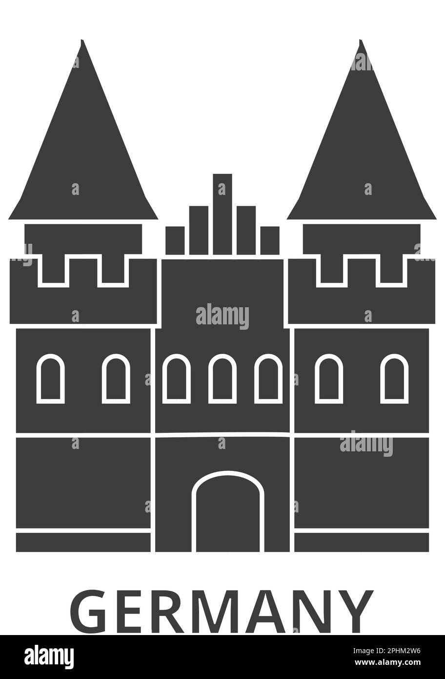 Germany, Castle travel landmark vector illustration Stock Vector