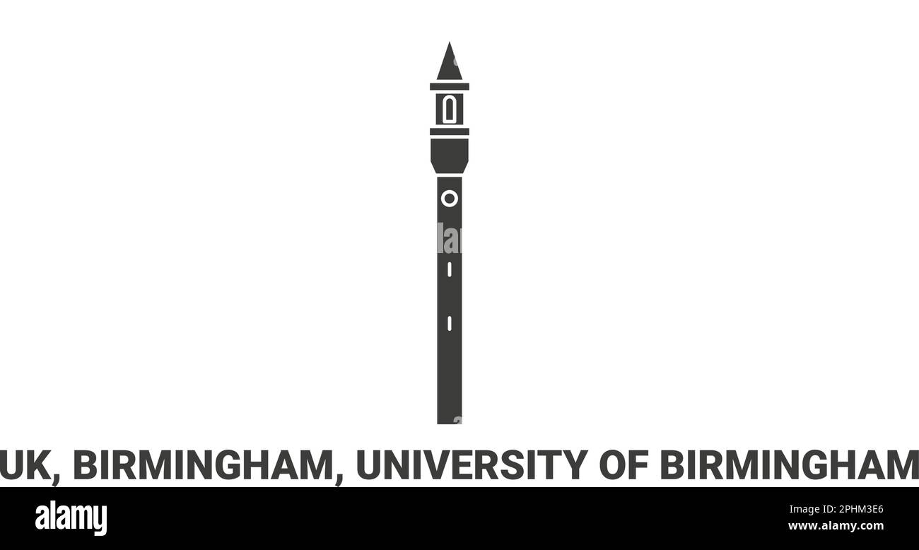 England, Birmingham, University Of Birmingham, travel landmark vector illustration Stock Vector