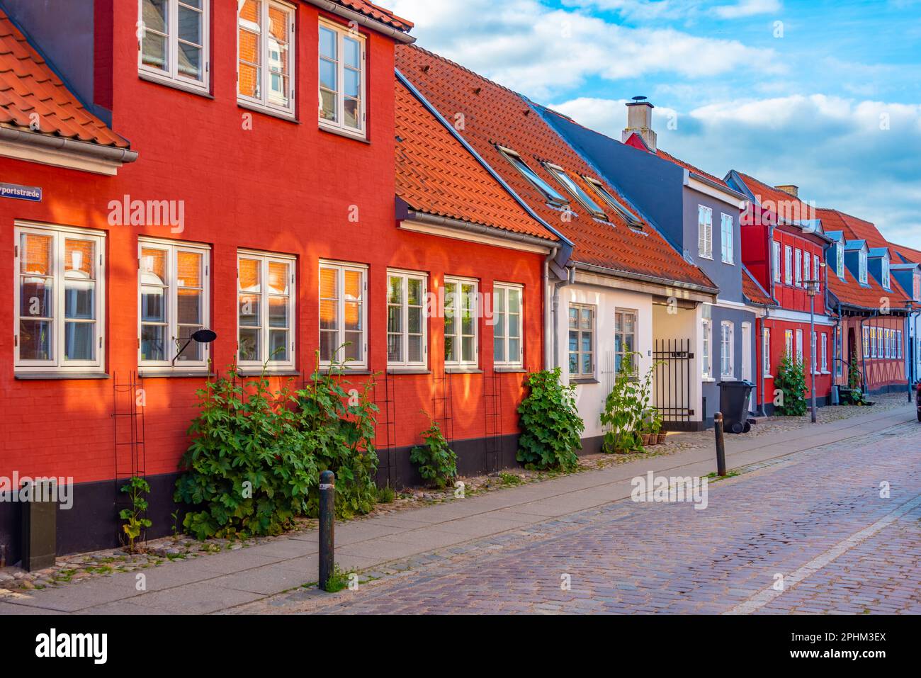 Colorful street at center of Koge, Denmark Stock Photo Alamy