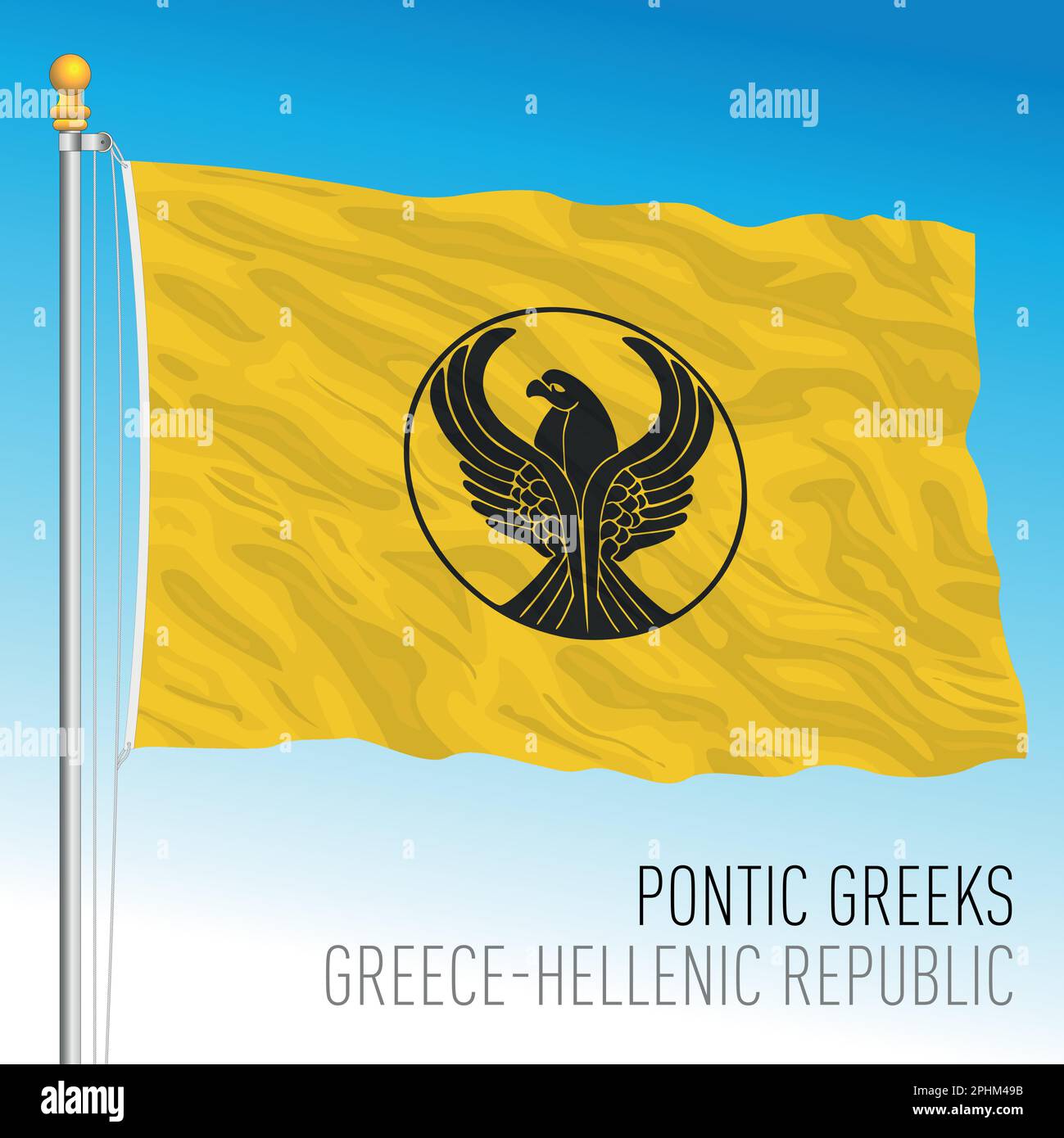 Pontic Greeks population flag, Turkey, black sea, vector illustration ...