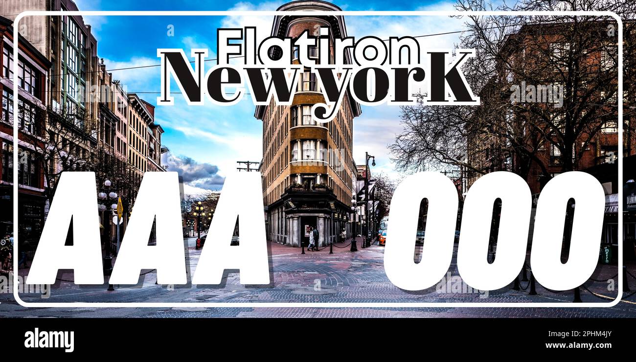 Vehicle license plates marking in New York in United States of America