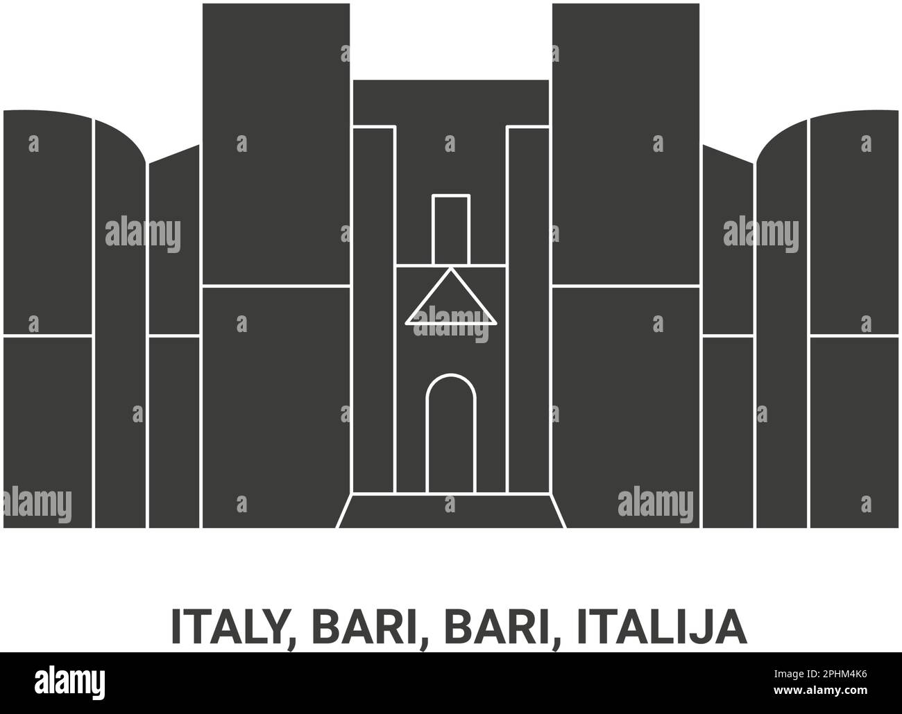 Italy, Bari, Bari, Italija, travel landmark vector illustration Stock Vector