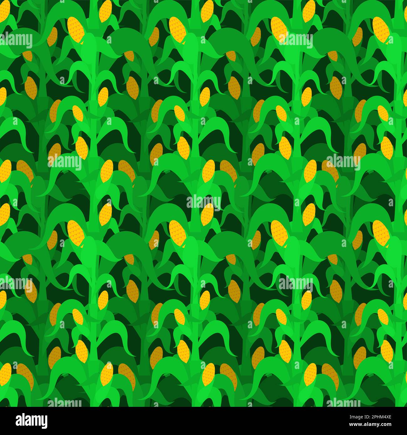 Corn bush pattern seamless. Cornfield background. Baby fabric texture Stock Vector
