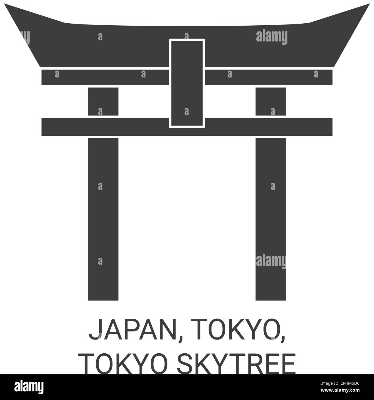 Japan, Tokyo, Tokyo Skytree travel landmark vector illustration Stock Vector
