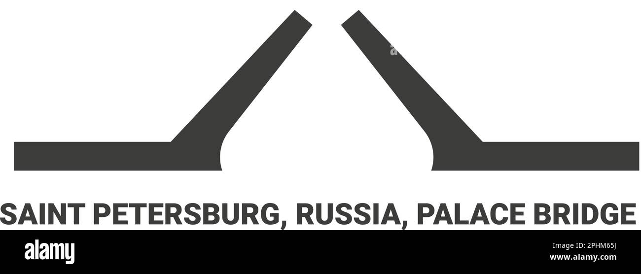 Russia, Saint Petersburg, Palace Bridge, travel landmark vector illustration Stock Vector